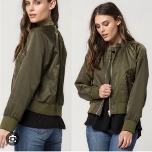 Free people bomber jacket olive green size small